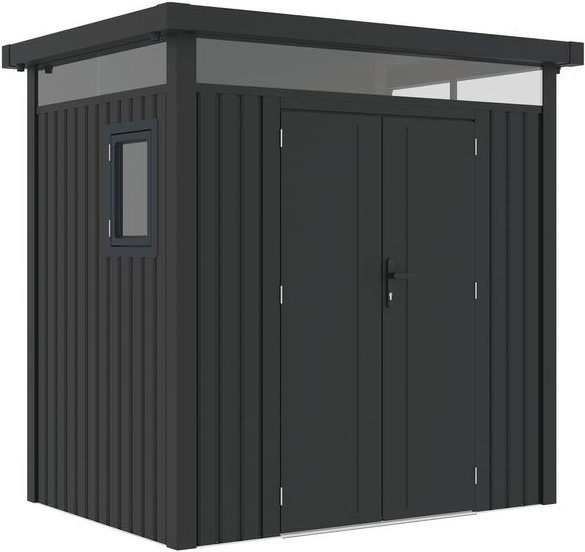 Metallgerätehaus "ELSA", ca. 230 x 166 x 222 cm - Glänzendes Grau