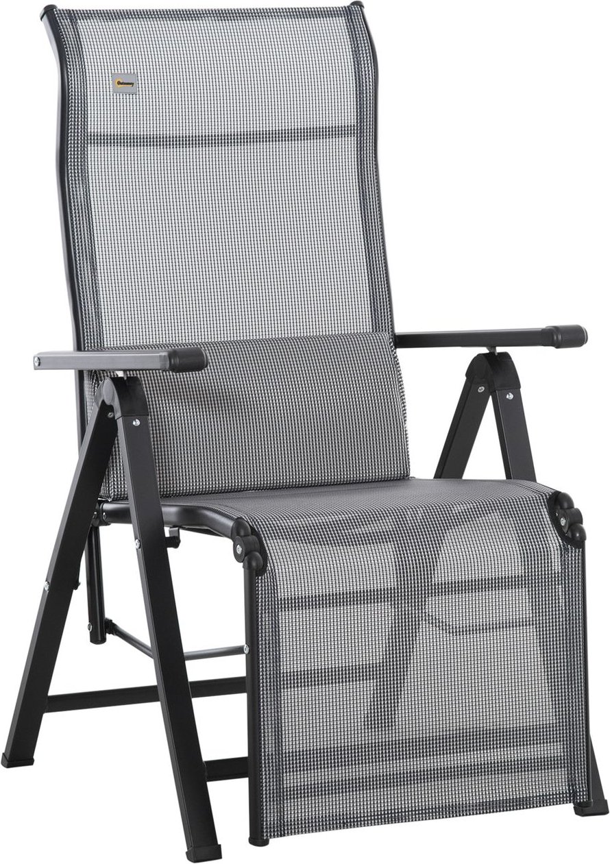 Gartenliege, ca. 70 x 65 x 111 cm - Schwarz/Grau