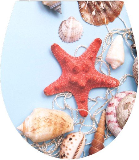 Duschwell Duroplast WC-Sitz Water Printing Muschelnetz