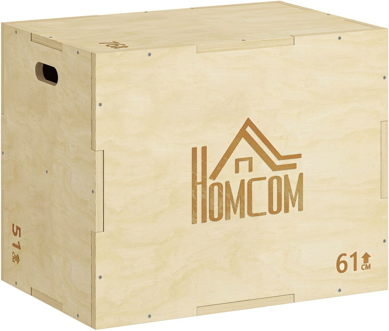 3-in-1 Plyo Box Holz Plyometrische Sprungbox mit 3 Sprunghöhen Griffen
