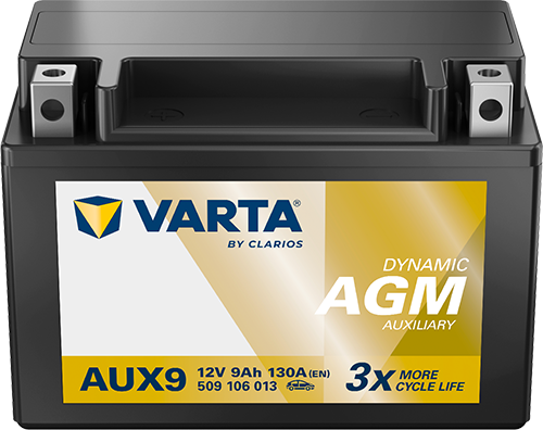VARTA Dynamic AUX9 Autobatterien 509106013K262, AUX9, 12 V, 9Ah, 130 A