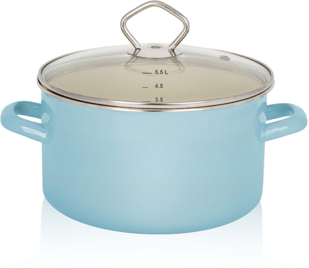 Thumbnail - Emaillierter Fleischtopf Sylt mit Glasdeckel, 24 cm