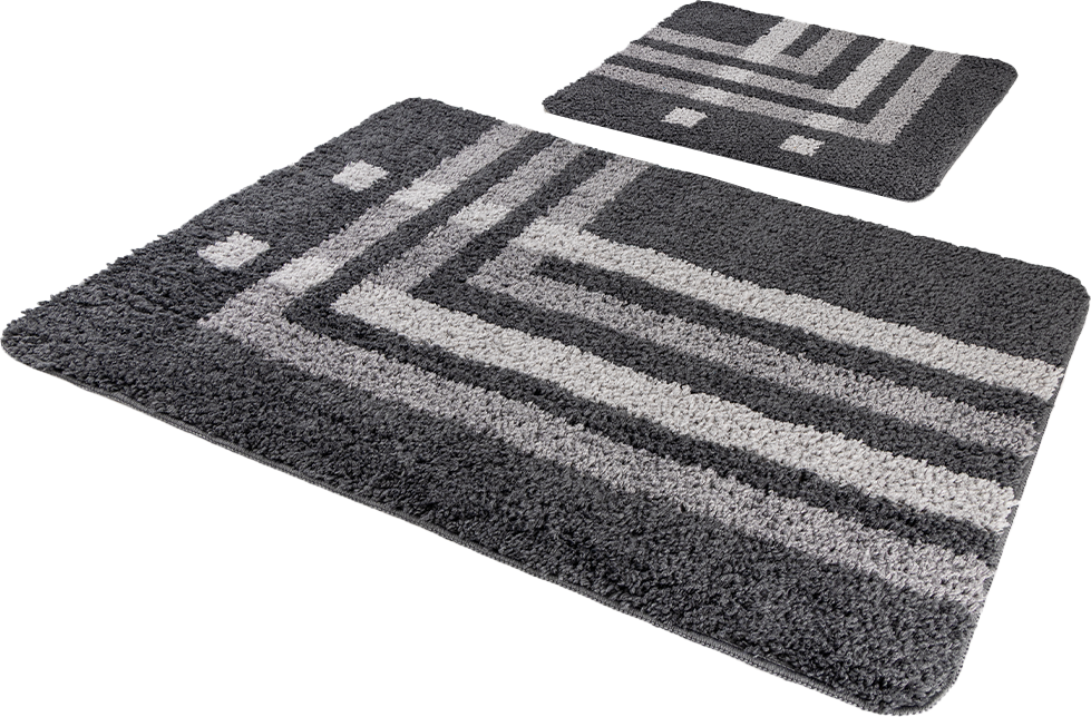 Mikrofaser-Badteppich 2er-Set - ca. 60 x 90 cm + ca. 60 x 50 cm