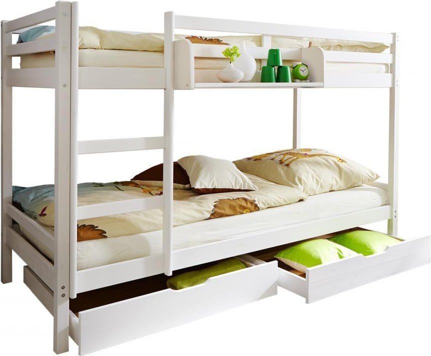 Etagenbett "Rene" Kiefer massiv weiß