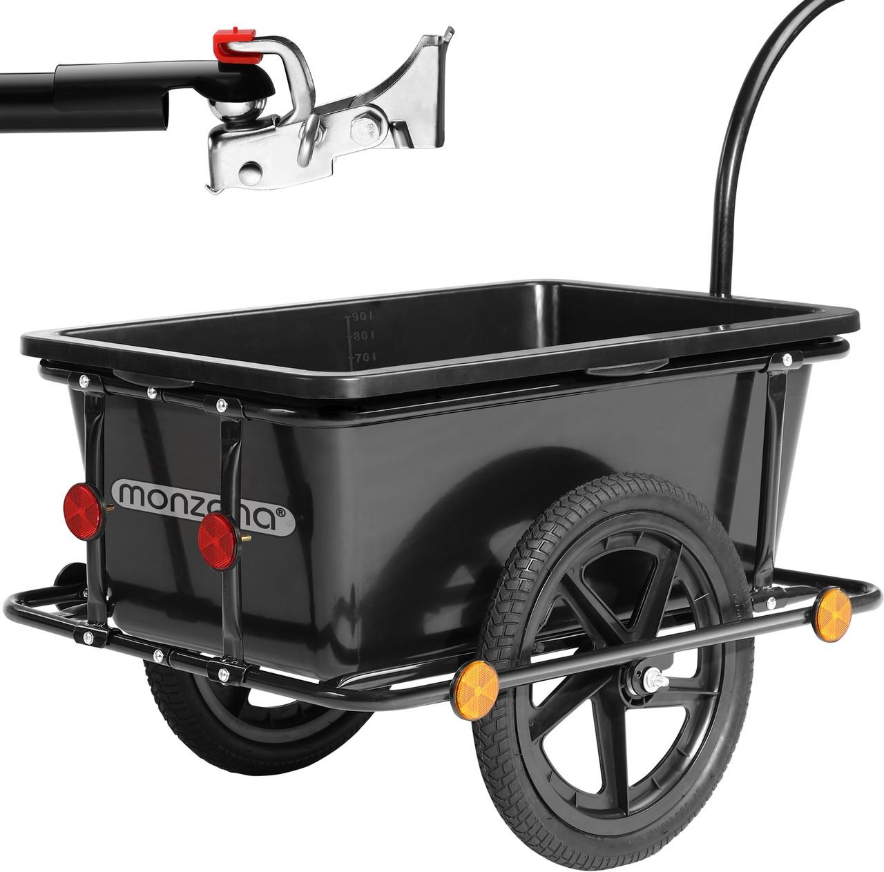 Deuba Fahrradanhänger mit 90Ltr. Kunststoffwanne