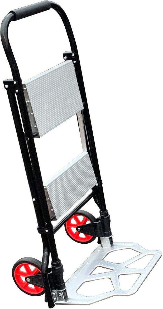2 in 1 Transportkarre mit Trittleiter 2 Stufen Belastbarkeit Leiter:150kg / Karre:100kg