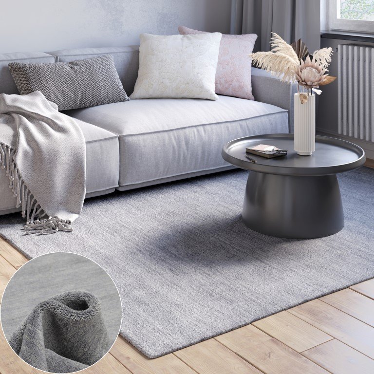 Teppich Adelle 150 cm x 80 cm, Farbe Grau, rechteck