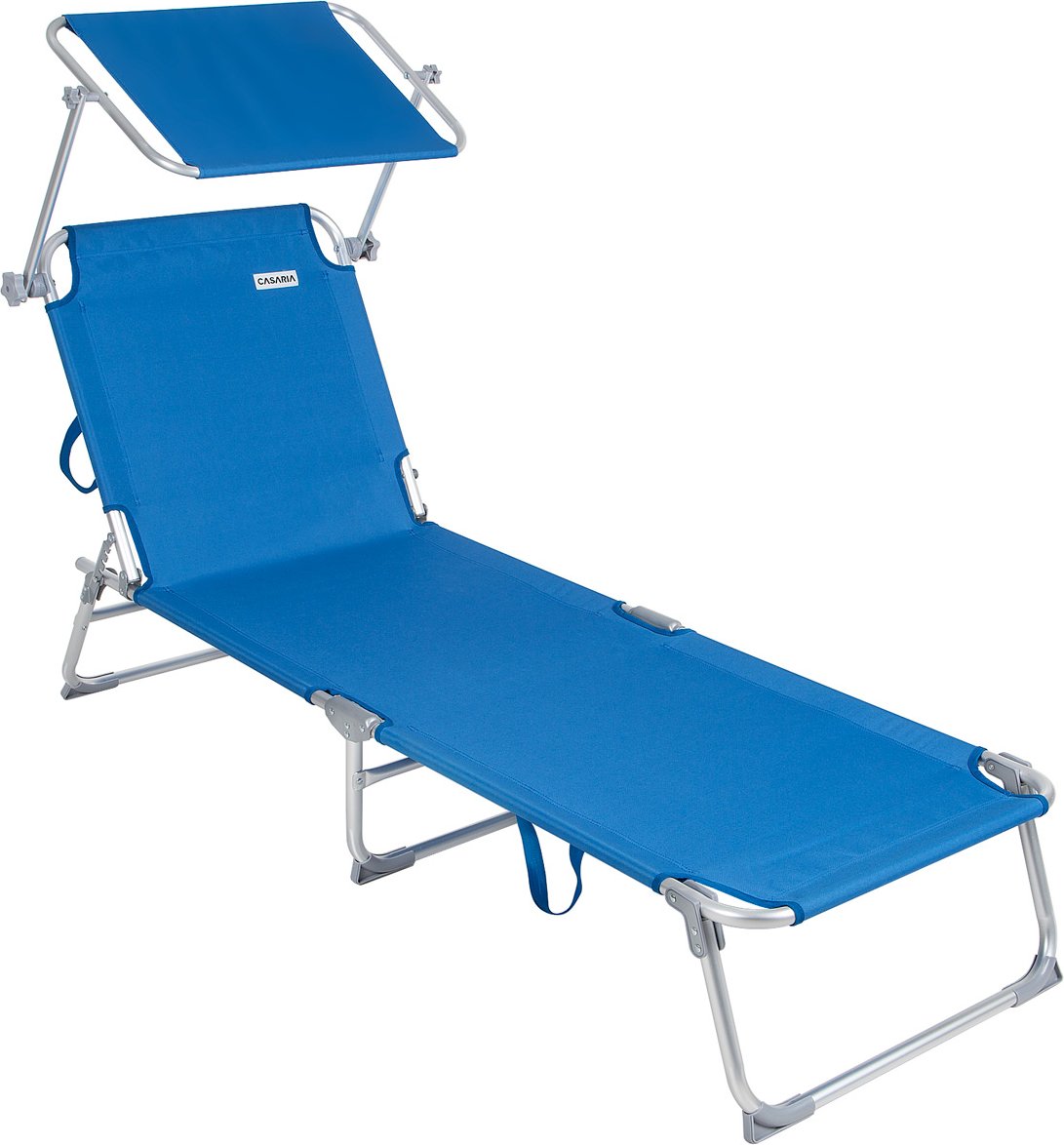 Casaria Sonnenliege Ibiza Blau 190x59x29cm Alu Sonnendach