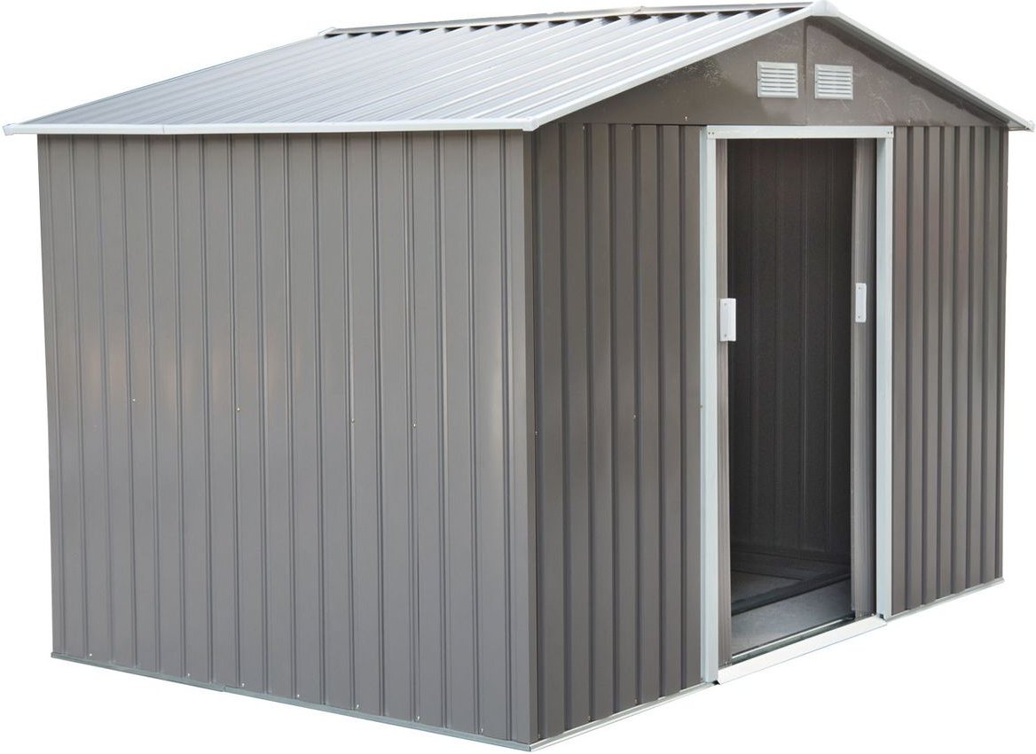 Gerätehaus Geräteschuppen Gartenhaus Grau 277 x 195 x 192 cm