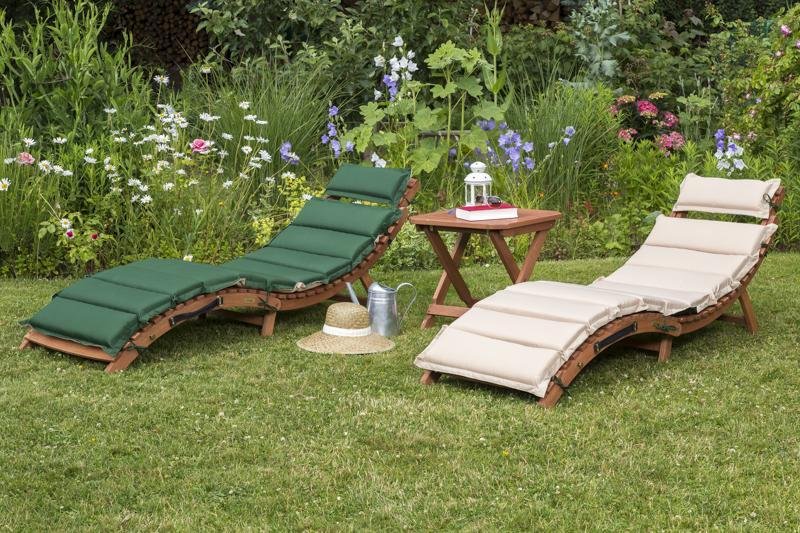 5tlg. Ipanema Liegen Set grün/beige