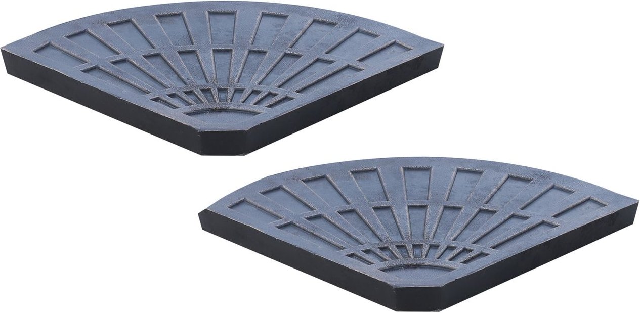 2-tlg. Set Gewichte für Sonnenschirmständer Platten Kunstharz + Metall Bronze 66 x 47 x 4,2 cm 30kg