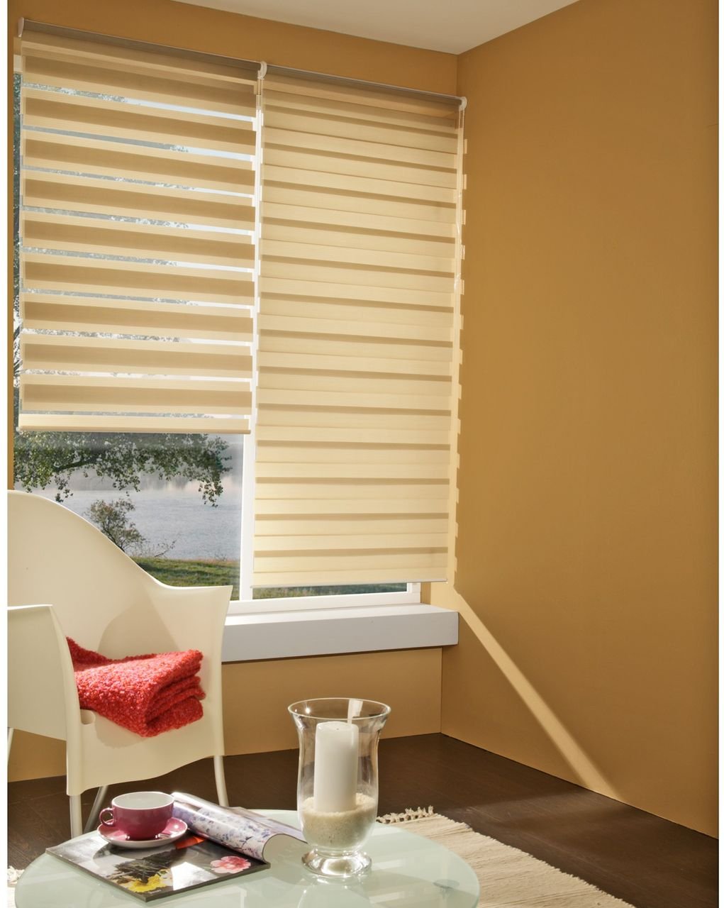 DUO-Rollo Doppelrollo, apricot, 160 x 80 cm