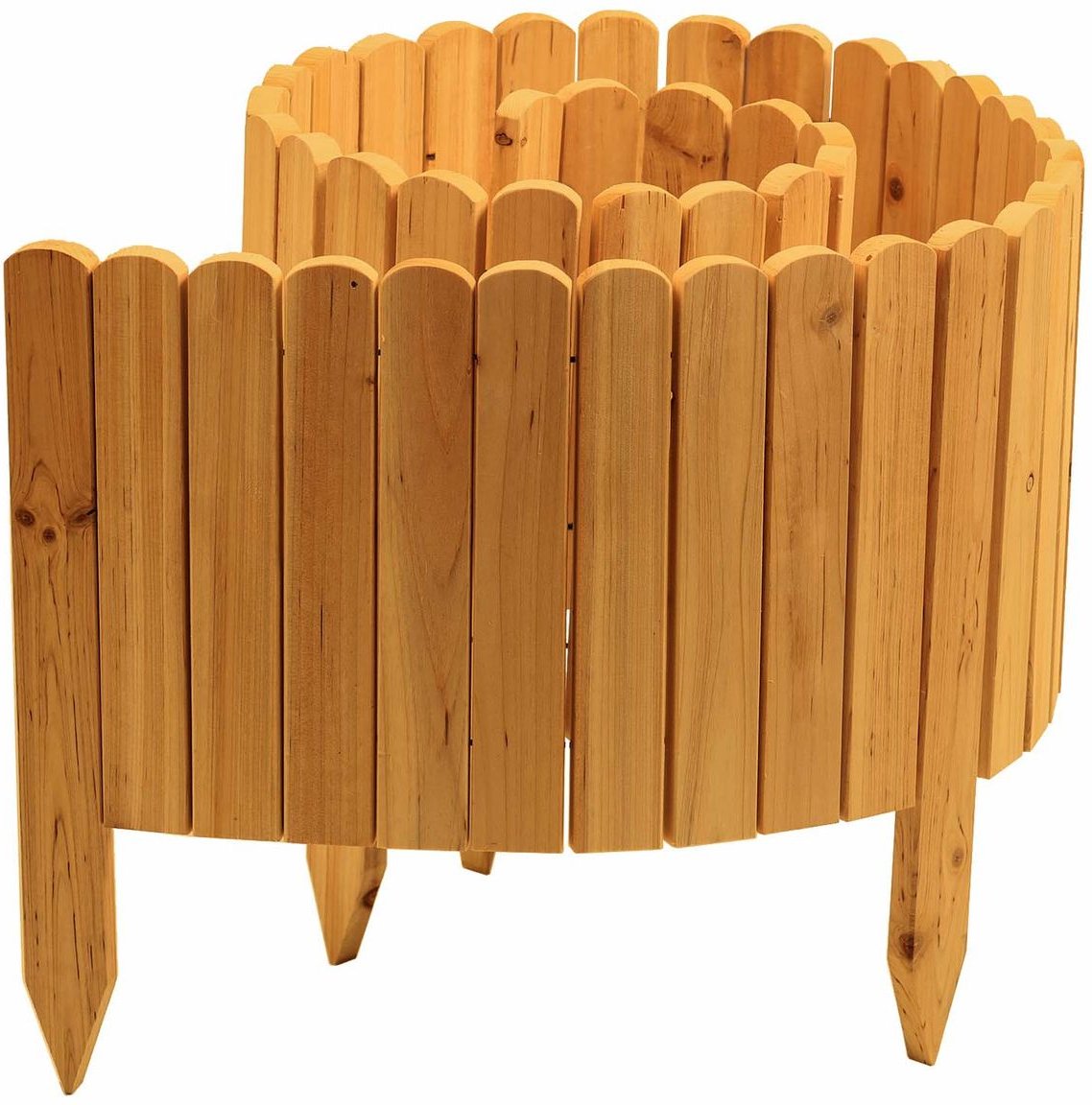 Rollzaun aus Holz, ca. 203 x 30 / 45 x 1,7cm - Rosenholz