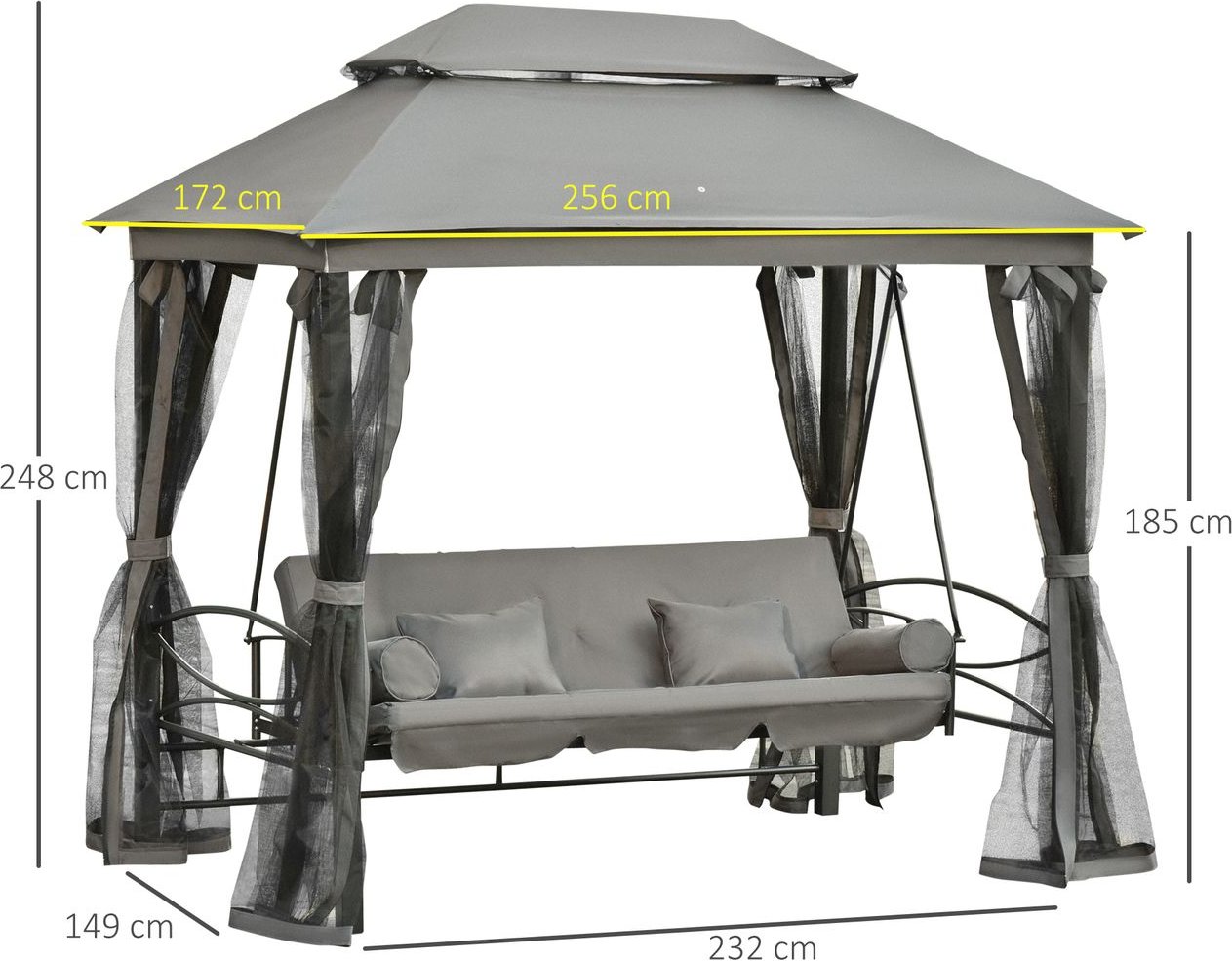 Gartenschaukel Hollywoodschaukel Bettfunktion Gartenliege Pavillon