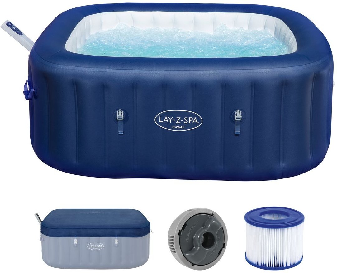 LAY-Z-SPA® Energiespar-Whirlpool Hawaii AirJet™ + App-Steuerung, für 6 Pers. 180x180x71cm