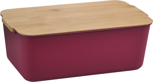 Brotbox, Kunststoff (PP), rot, FSC