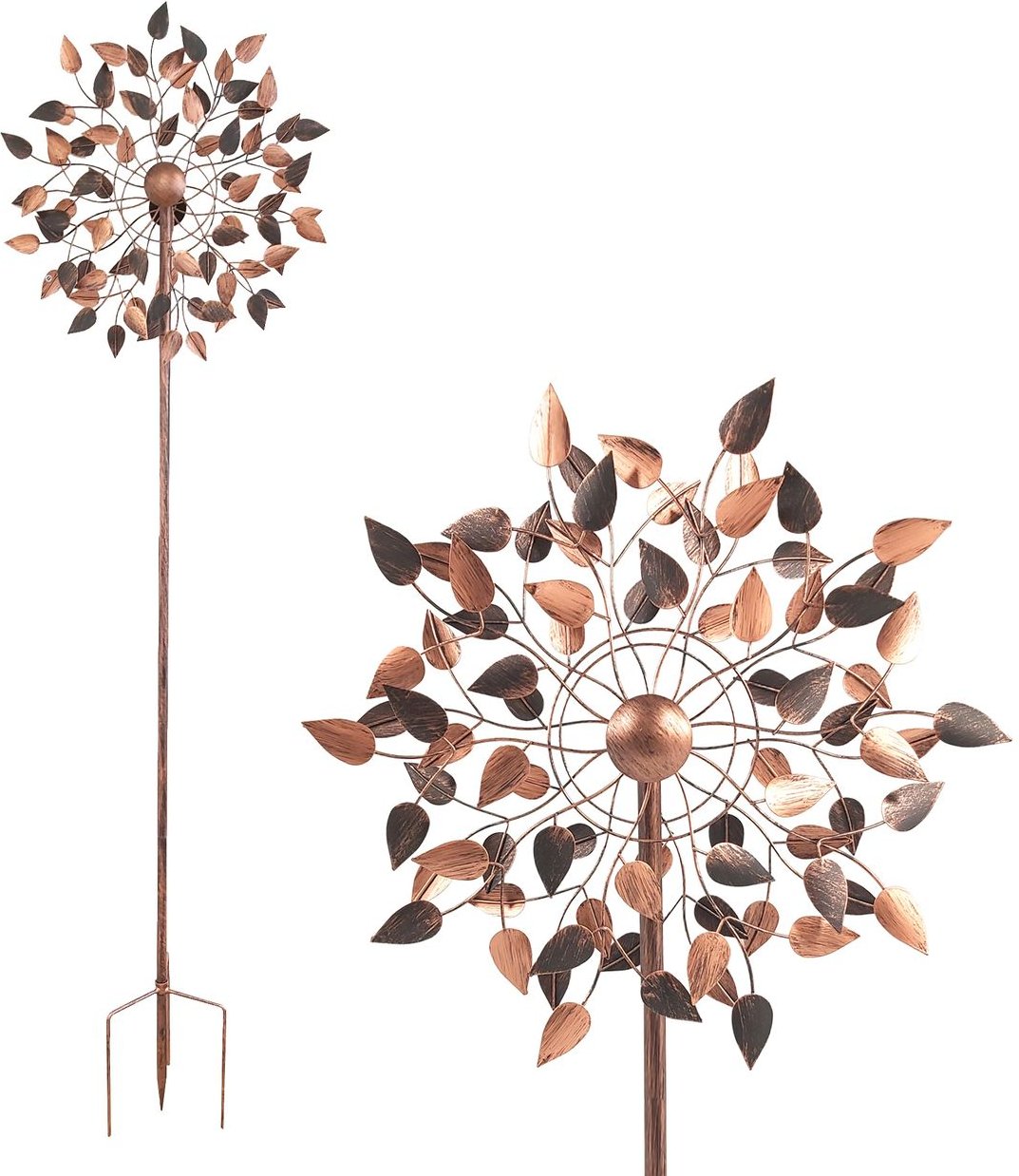Windrad in bronze, Gartendeko, 213 cm hoch