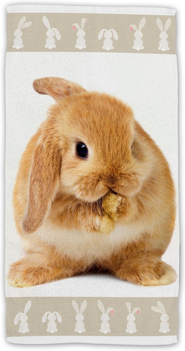 Bunny Strandtuch 70x140 cm - Baumwolle Frottee Premium-Druck