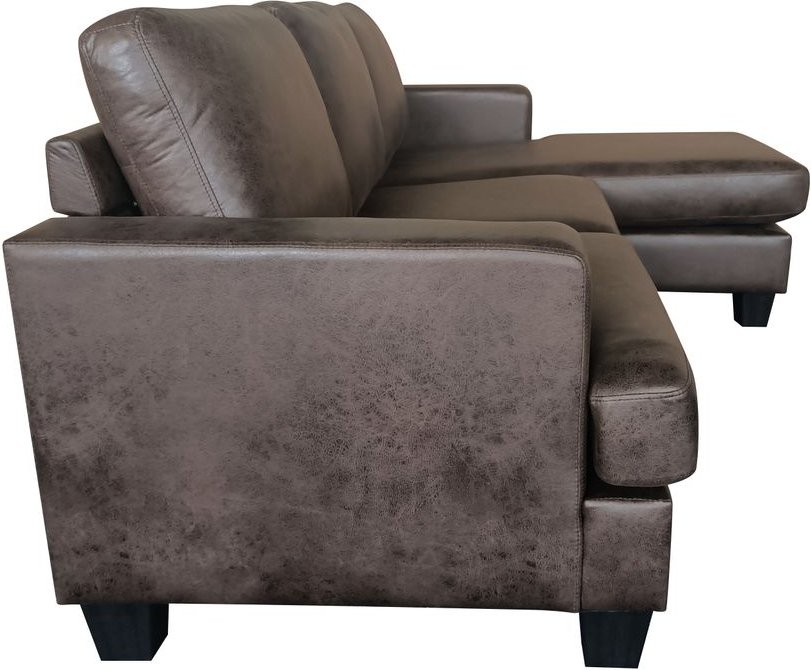 Ecksofa in Vintage Optik - Dunkelbraun