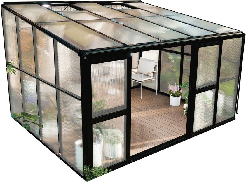 Wintergarten mit Schiebtüren ,Terrassendach Veranda, ca. 320 x 392 x 250 cm