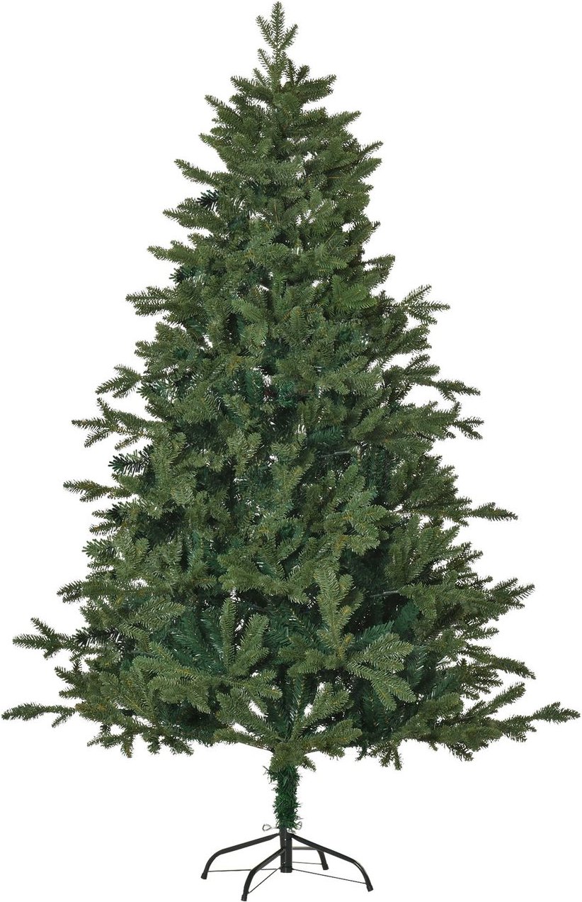 künstlicher Weihnachtsbaum 1,8 m Christbaum Tannenbaum PVC PE Metall Grün Ø90 x 180 cm