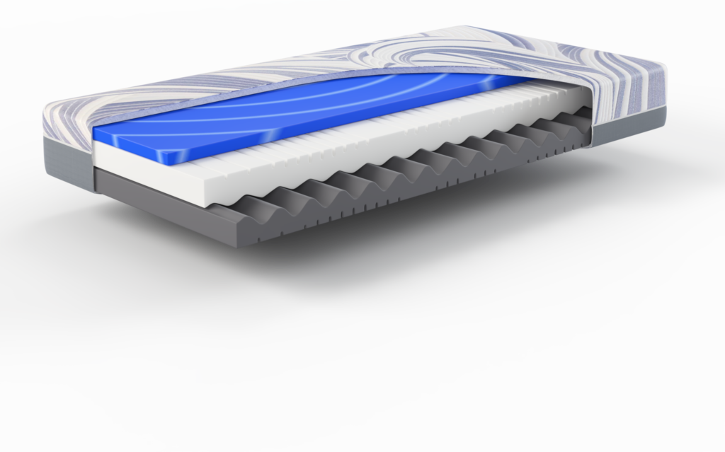 Thumbnail - Hn8 7-Zonen Kaltschaummatratze mit int. Gelschaum-Topper Ocean Clean KS / 90x200 / H3