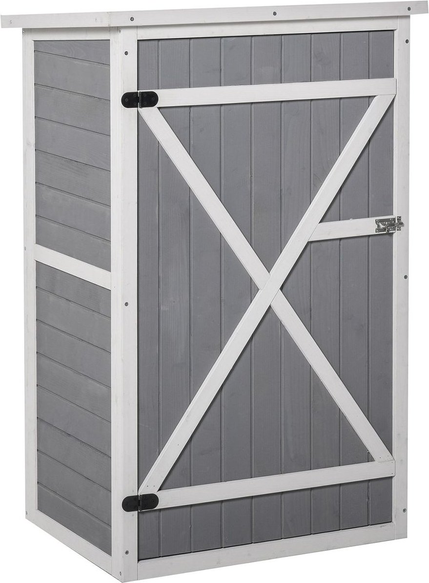 Gartenhaus Gerätehaus für Garten Tanne Schwarz+Grau+Weiß 75 x 56 x115 cm