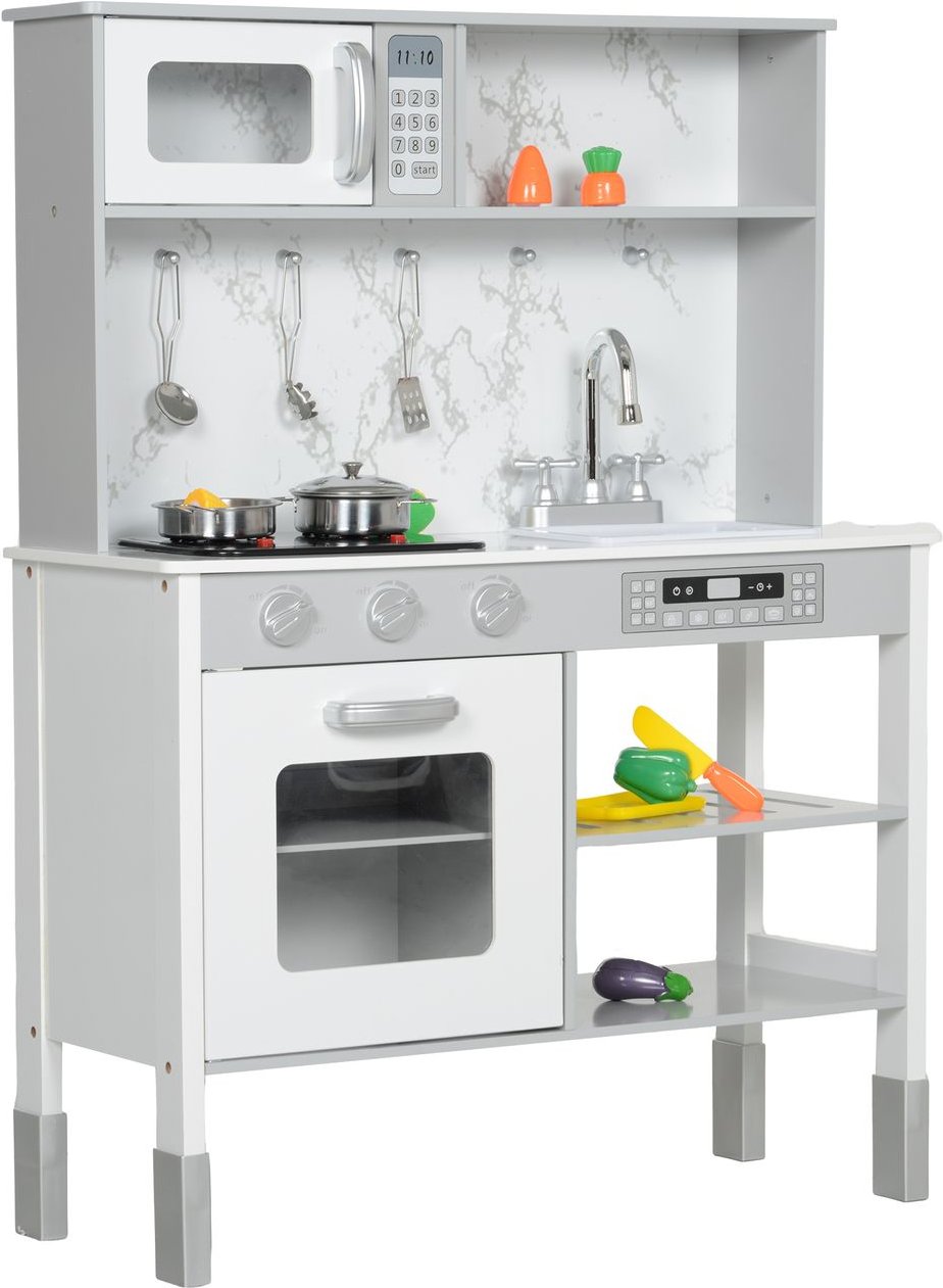 Thumbnail - AIYAPLAY Kinderküche Spielküche mit Elektroherd, Mikrowelle, Spüle & Wasserhahn