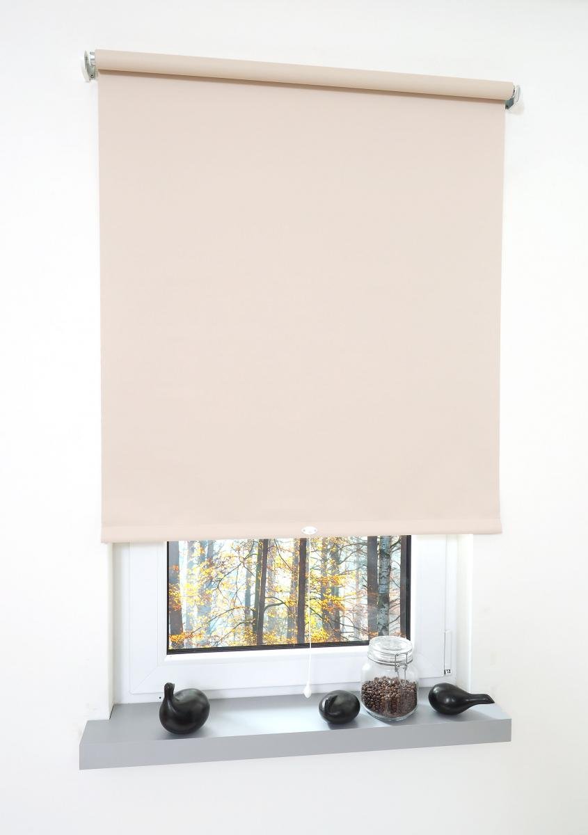 Rollo, Mittelzugrollo Uni Verdunkelung, 142 x 180 cm, cream
