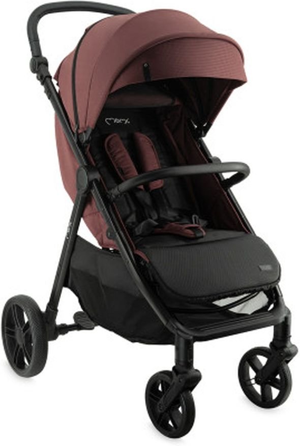 MoMi CLARA Kinderwagen geräumig für Kinder bis 22 kg, verstellbar Burgund