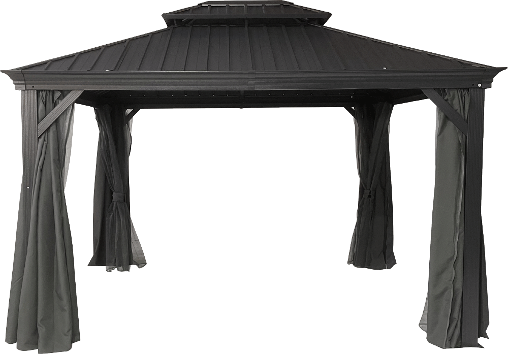 Garten Pavillon-/ Pergola Prato, ca. 360 x 480 x 290 cm - Anthrazit