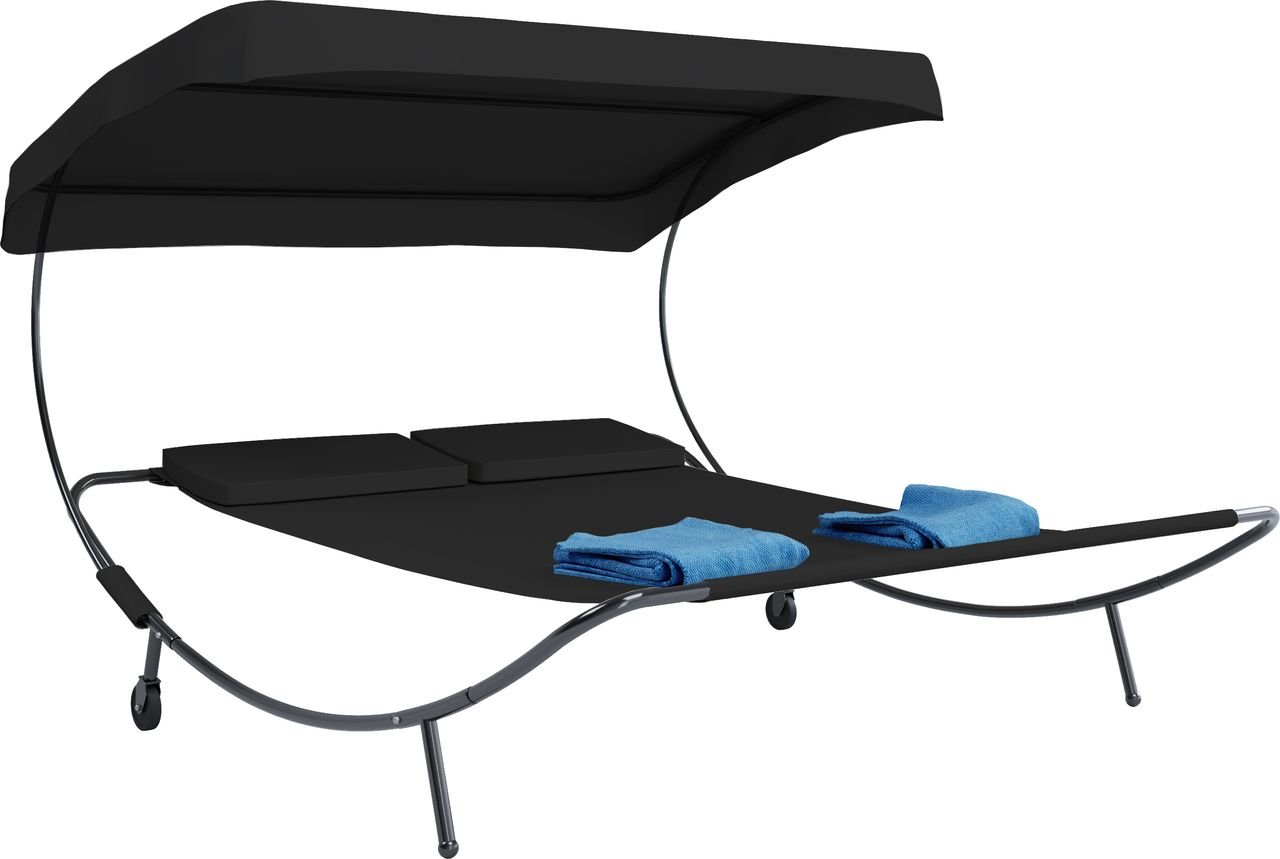 Doppelliege mit Dach "Bindox" Schwarz