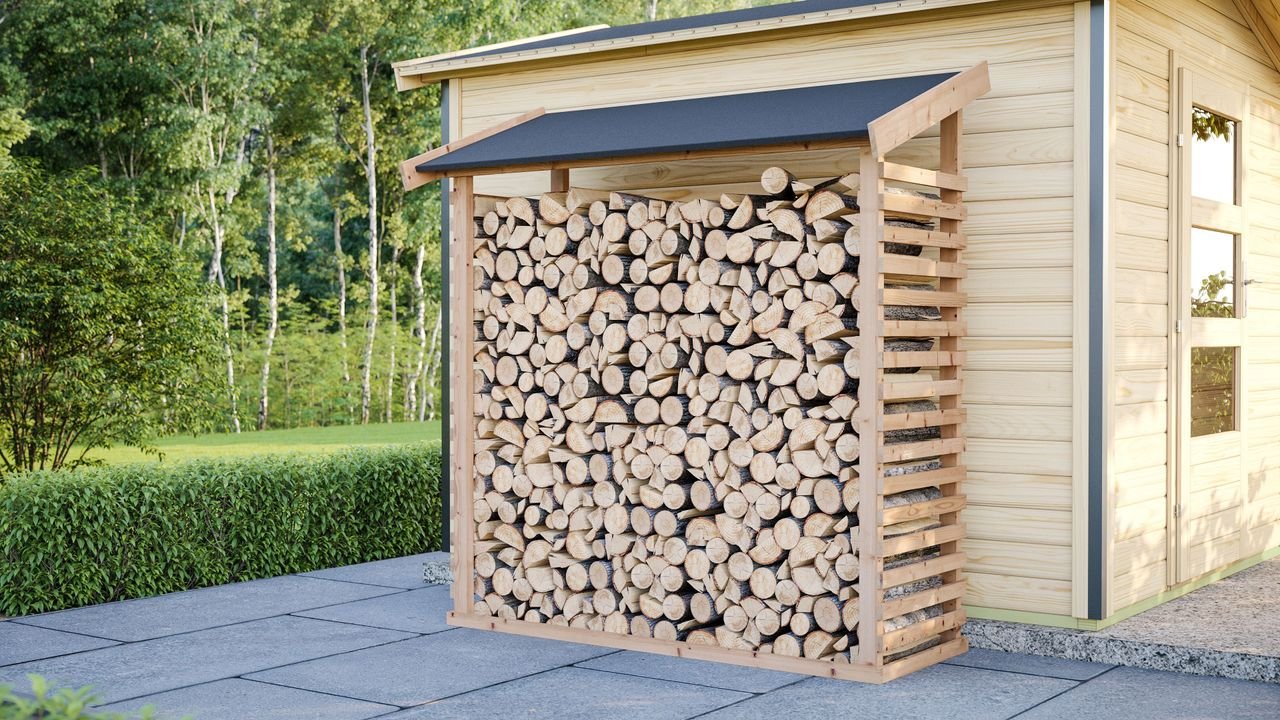 Kaminholzunterstand XL inkl. Dacheindeckung