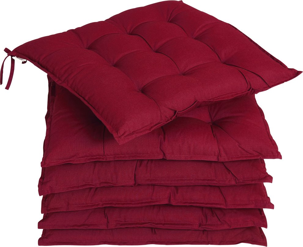 Detex Sitzkissen 6er-Set Cozy Dunkelrot
