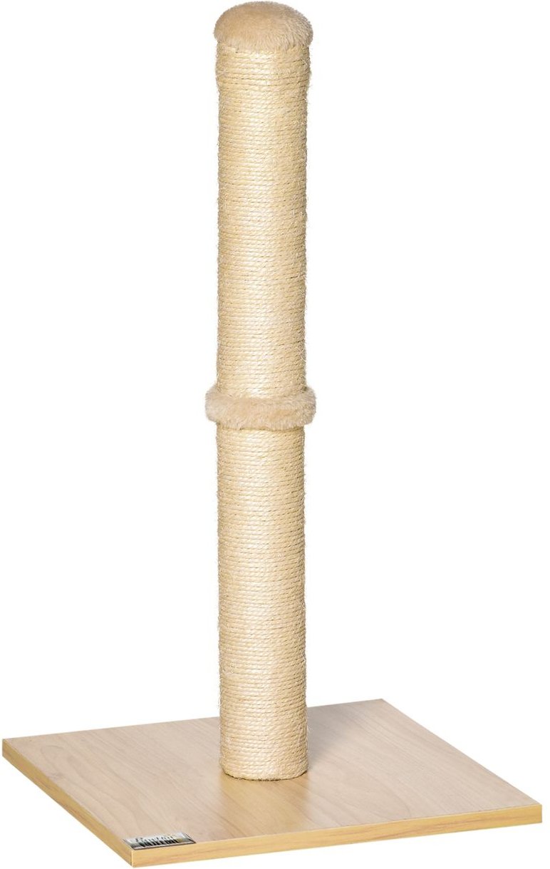 Kratzstamm für Katzen Kratzsäule aus Sisal Kratzbaum Spielzeug mit Ball 60cm Beige 34 x 34 x 60 cm
