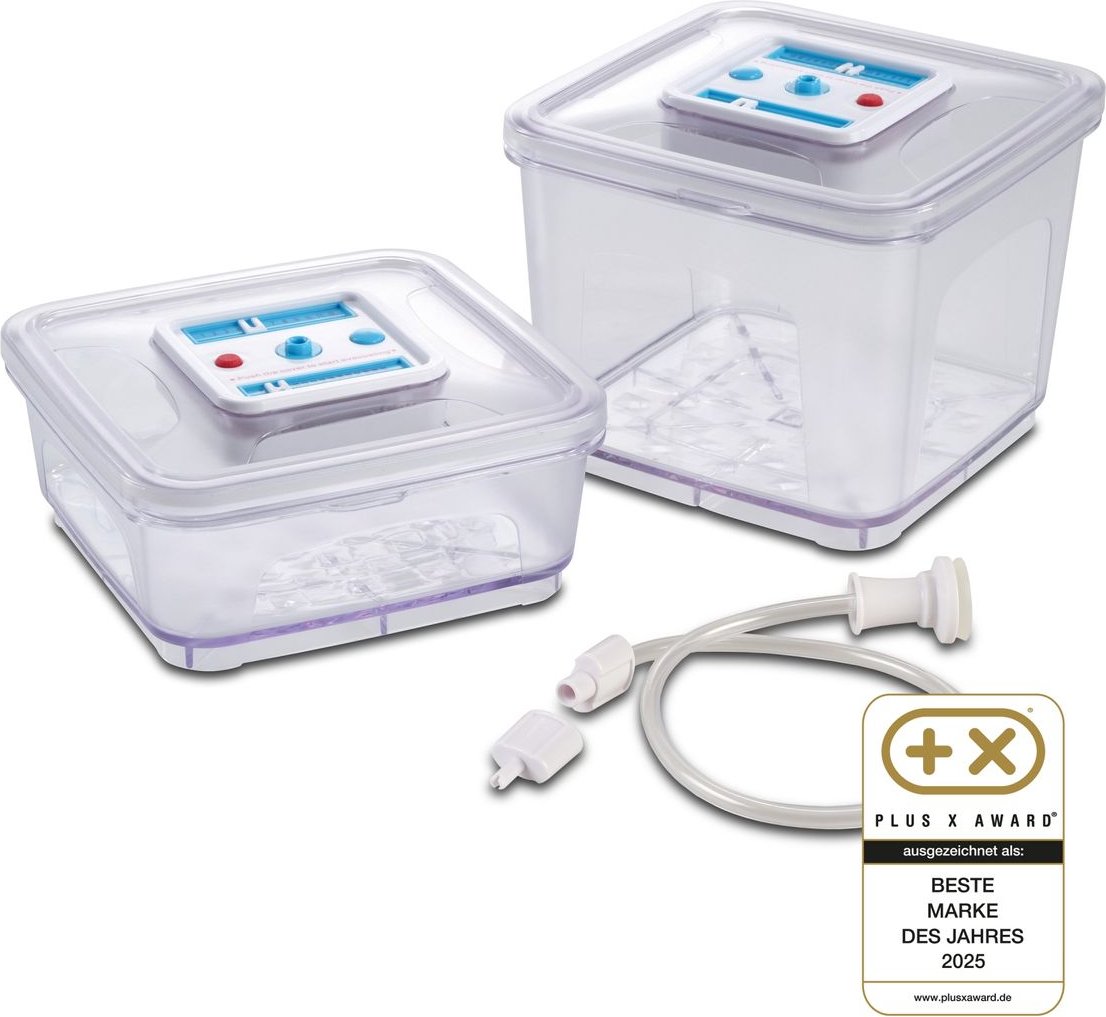 Vakuumierbehälter quadratisch weiss/transparent, 1000/2800 ml