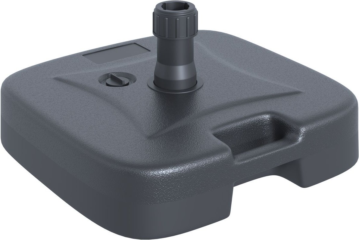 Sonnenschirmständer befüllbar abgerundete Ecken HDPE-Kunststoff Schwarz 46 x 45 x 26 cm bis zu 30kg