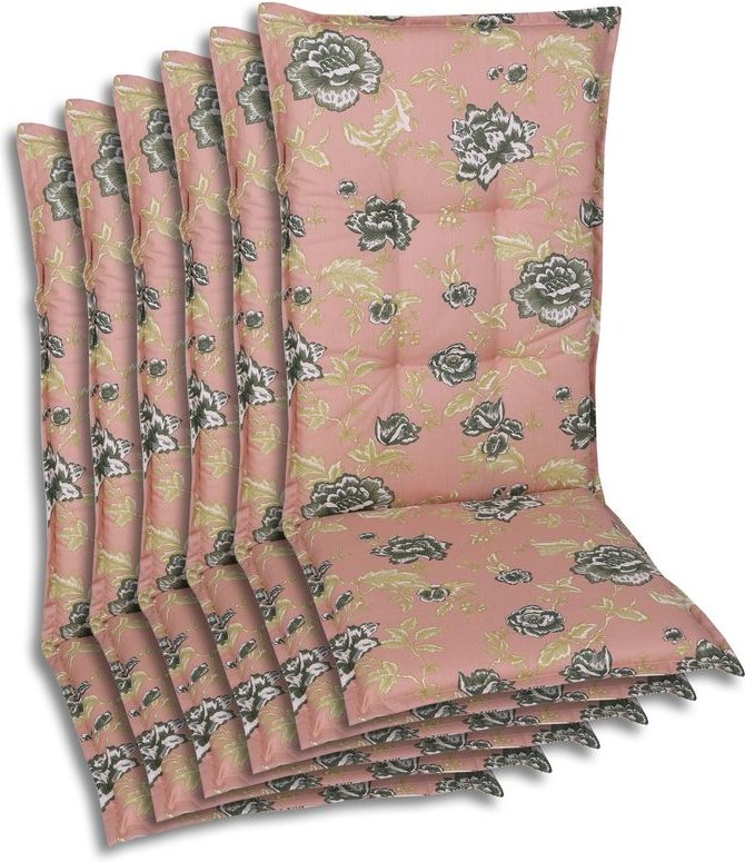 Sessel-Auflage hoch 6er Set Sterne beige