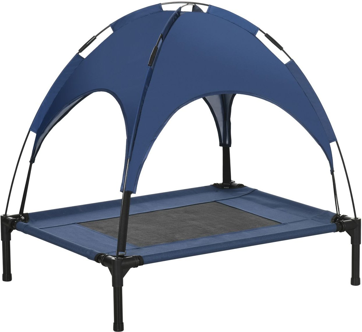 Haustierbett mit Baldachin Erhöhtes Hundebett Hundeliege outdoor Dunkelblau