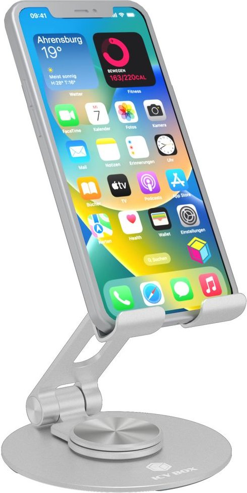 Thumbnail - IB-TH201-R, Smartphone- und Tablet-Ständer IcyBox 360° drehbar