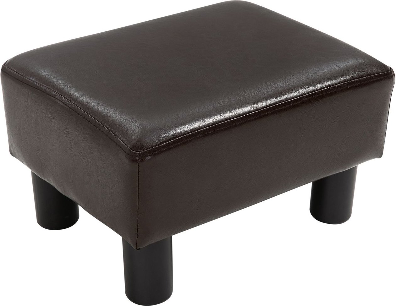Fußhocker Sitzhocker, Rechteckiger Ottoman, Fußstütze aus Kunstleder