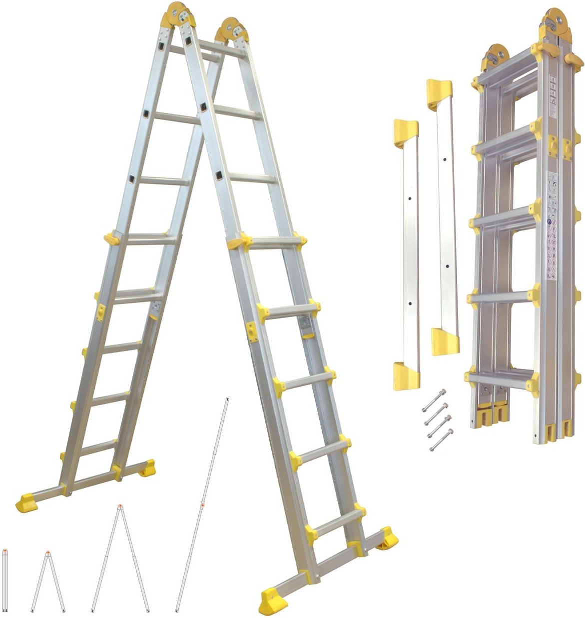 Alu Teleskopleiter, 4x5 Sprossen, ausziehbar