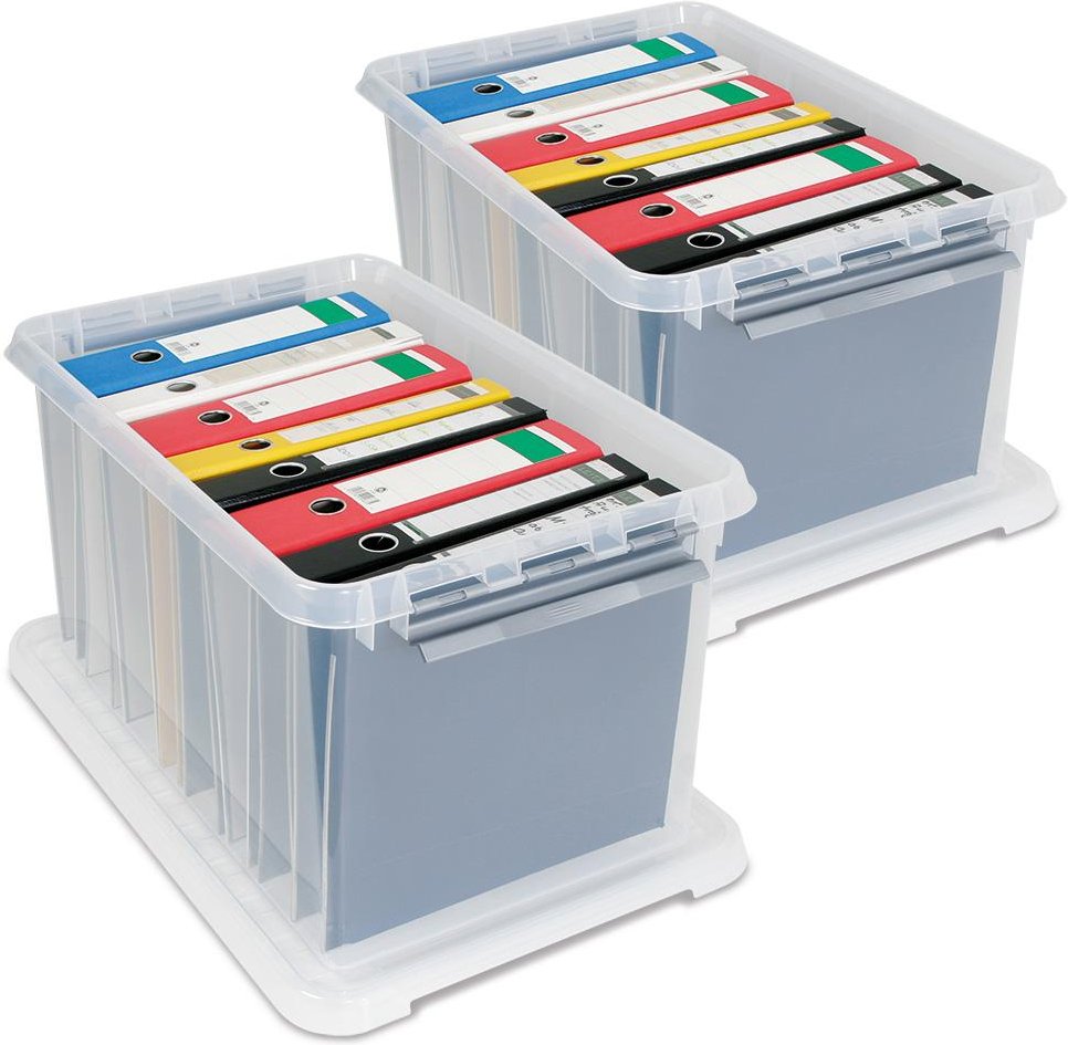 Ordnerboxen-Set mit Deckel, 2er Set