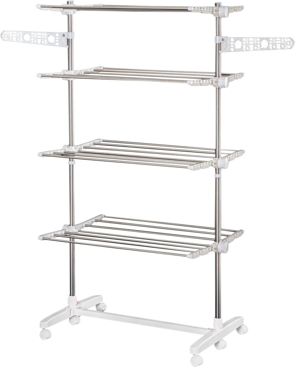 Mobiler Wäscheständer Wäschetrockner-Turm Seitenflügel auf 3 oder 4 Ebenen klappbar (4 Ebenen)