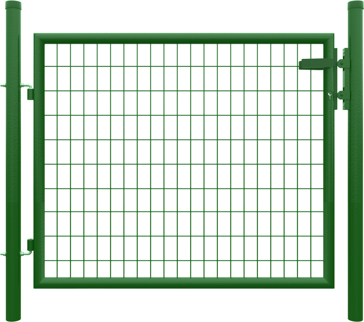 Thumbnail - Metall Einzeltor B1250 x H1000 mm inkl. Pfosten + Beschlägen RAL6005 grün