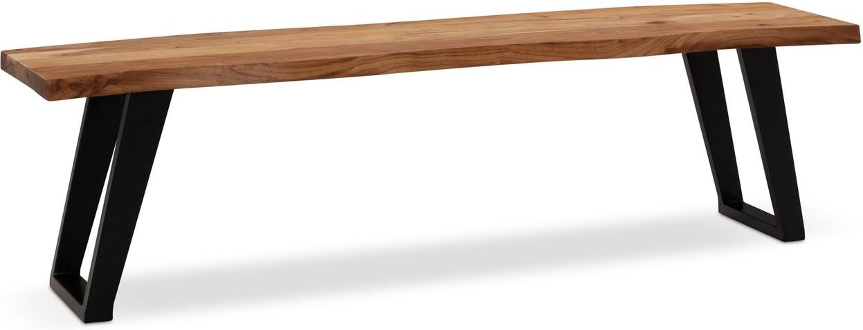 Esszimmerbank 160 cm Akazie Massivholz Sitzbank Essbank Baumkante Groß