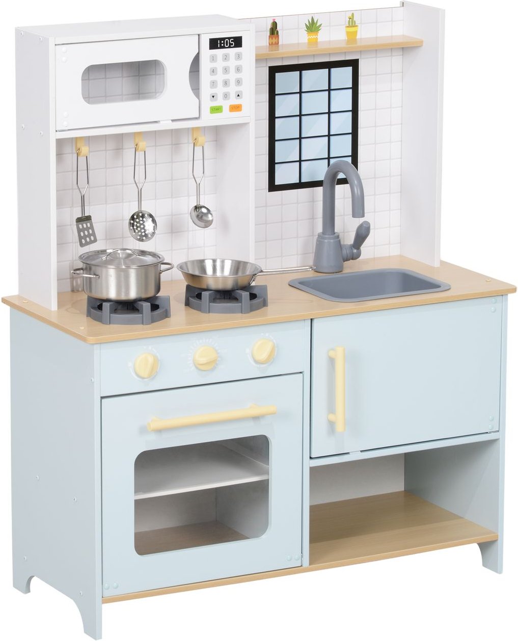 Thumbnail - Kinderküche Spielküche mit Mikrowelle, Herd und Backofen, Küchenzubehör