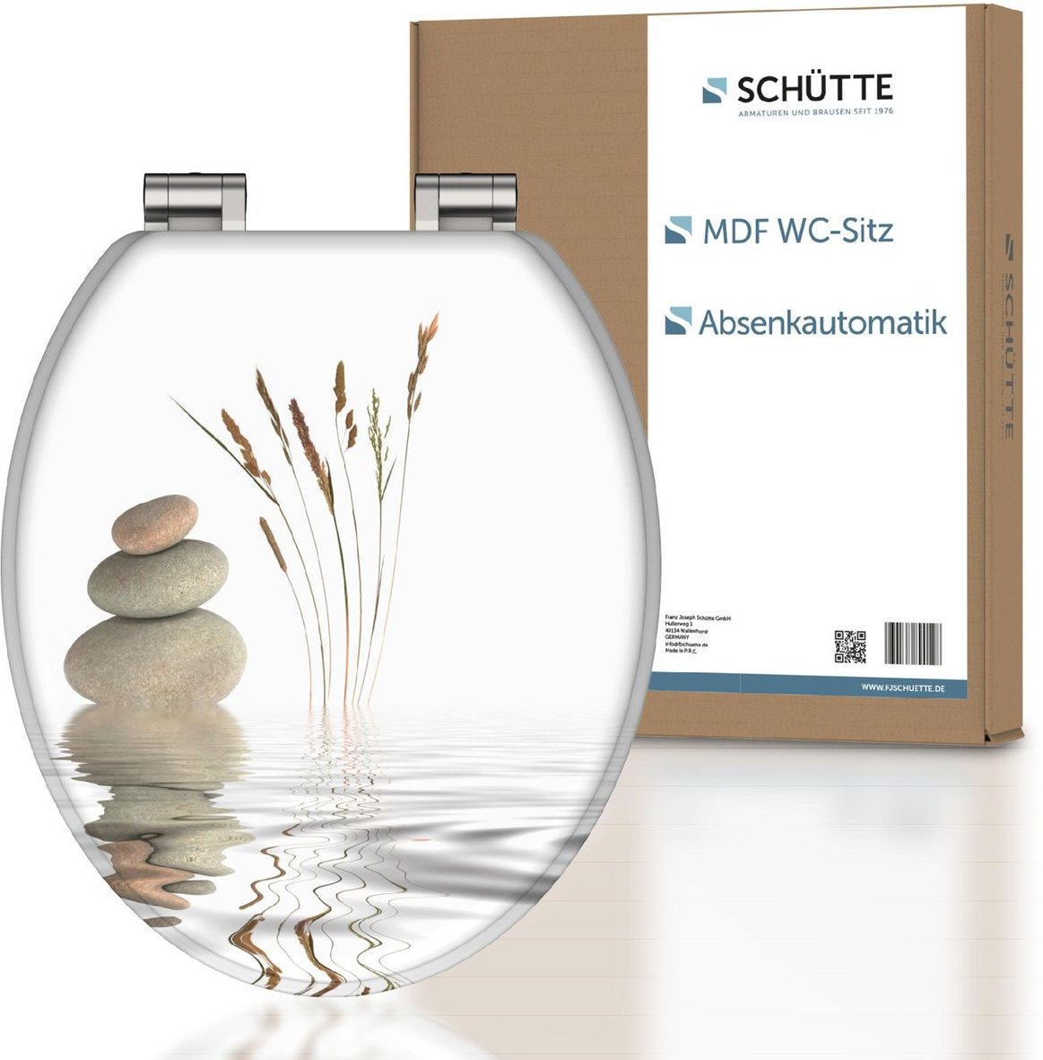 MDF WC Sitz BALANCE, Toilettendeckel mit Absenkautomatik, Holzkern