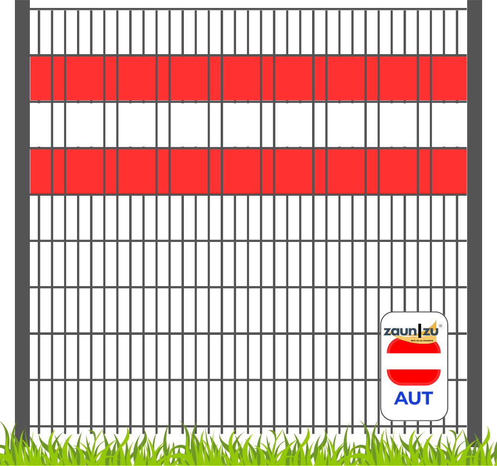 Thumbnail - Sichtschutzstreifen Österreich für Doppelstabmatten Volle Streifenbreite