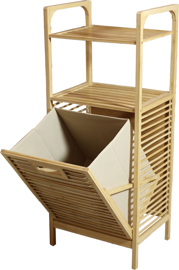Trendstabil Wäschekorb mit Ablage aus Bambus